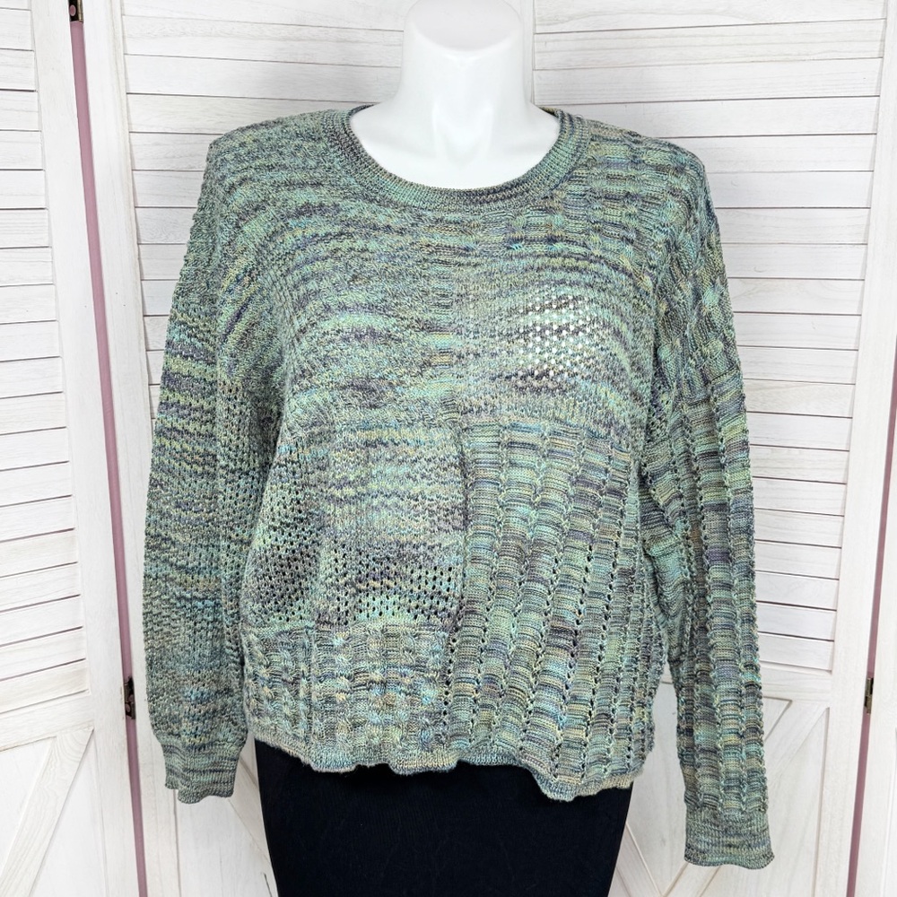 JohnPaulRichard Space Dyed Multi Knit Sweater Green Multi XXL